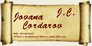 Jovana Čordarov vizit kartica